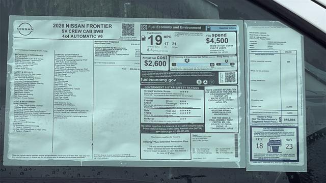 2026 Nissan Frontier Crew Cab SV 4x4