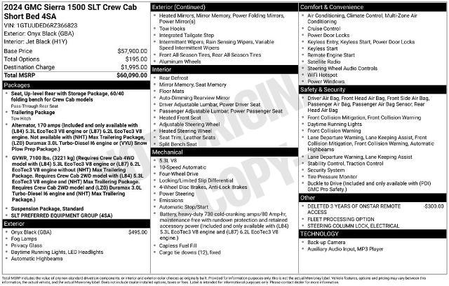 2024 GMC Sierra 1500 4WD Crew Cab Short Box SLT