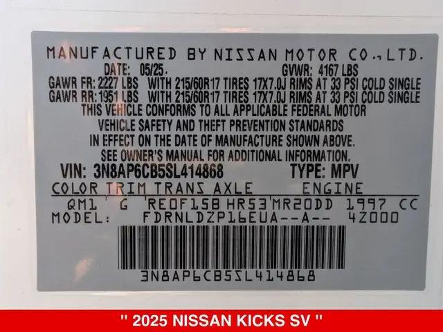 2025 Nissan Kicks SV Intelligent AWD