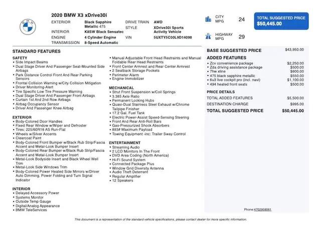 2020 BMW X3 xDrive30i