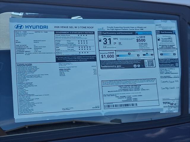 2026 Hyundai Venue SEL w/Two-Tone Roof