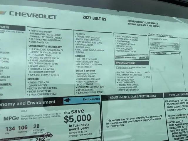 2027 Chevrolet Bolt RS FWD