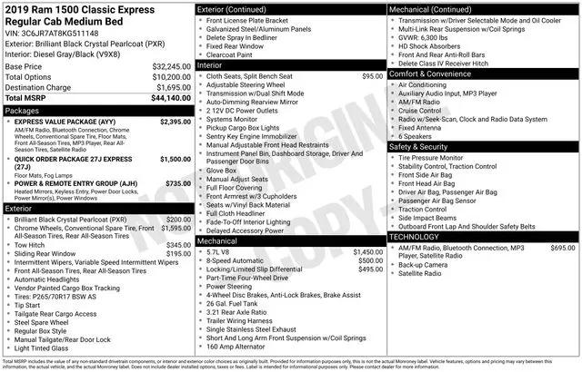 2019 Ram 1500 Classic Express Regular Cab 4x4 6'4" Box