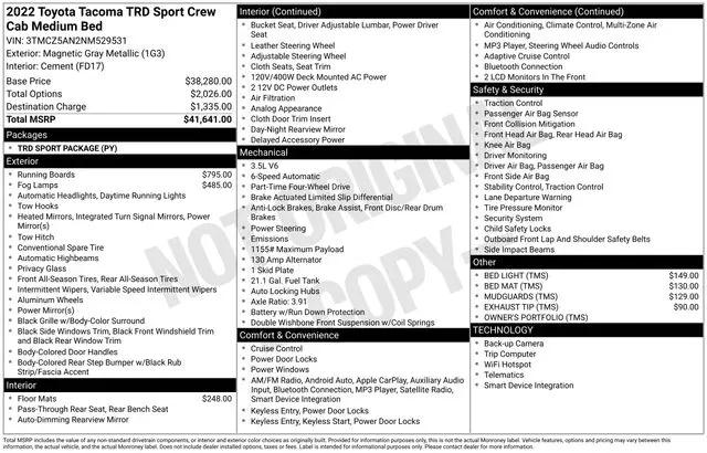 2022 Toyota Tacoma TRD Sport
