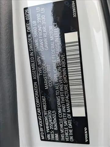 2026 Volvo XC60 Plug-In Hybrid Plus, T8 AWD Electric/Gasoline, Dark