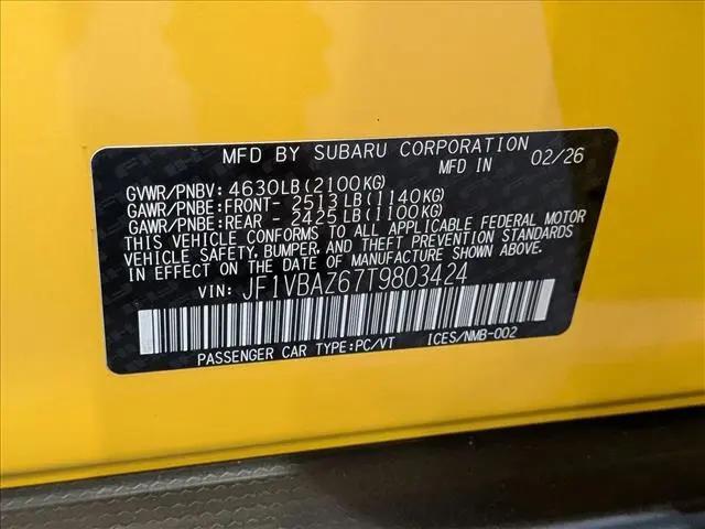2026 Subaru WRX Series.Yellow