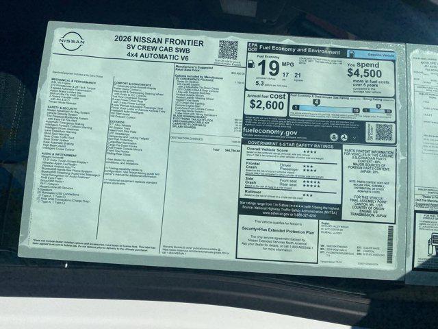 2026 Nissan Frontier Crew Cab SV 4x4