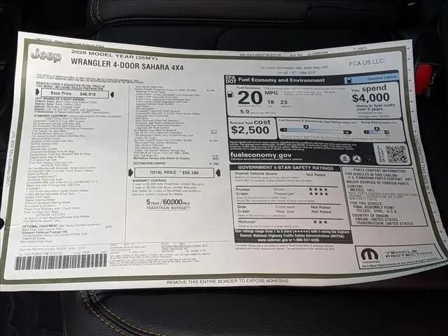 2026 Jeep Wrangler 4-Door Sahara 4x4