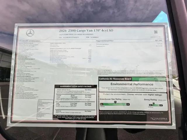 2026 Mercedes-Benz Sprinter 2500 High Roof 4-Cyl Diesel