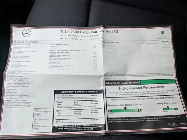 2026 Mercedes-Benz Sprinter 2500 Standard Roof 4-Cyl Diesel