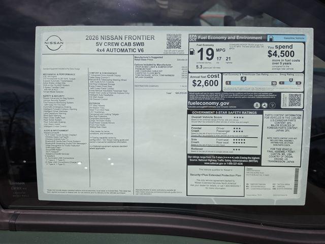 2026 Nissan Frontier Crew Cab SV 4x4