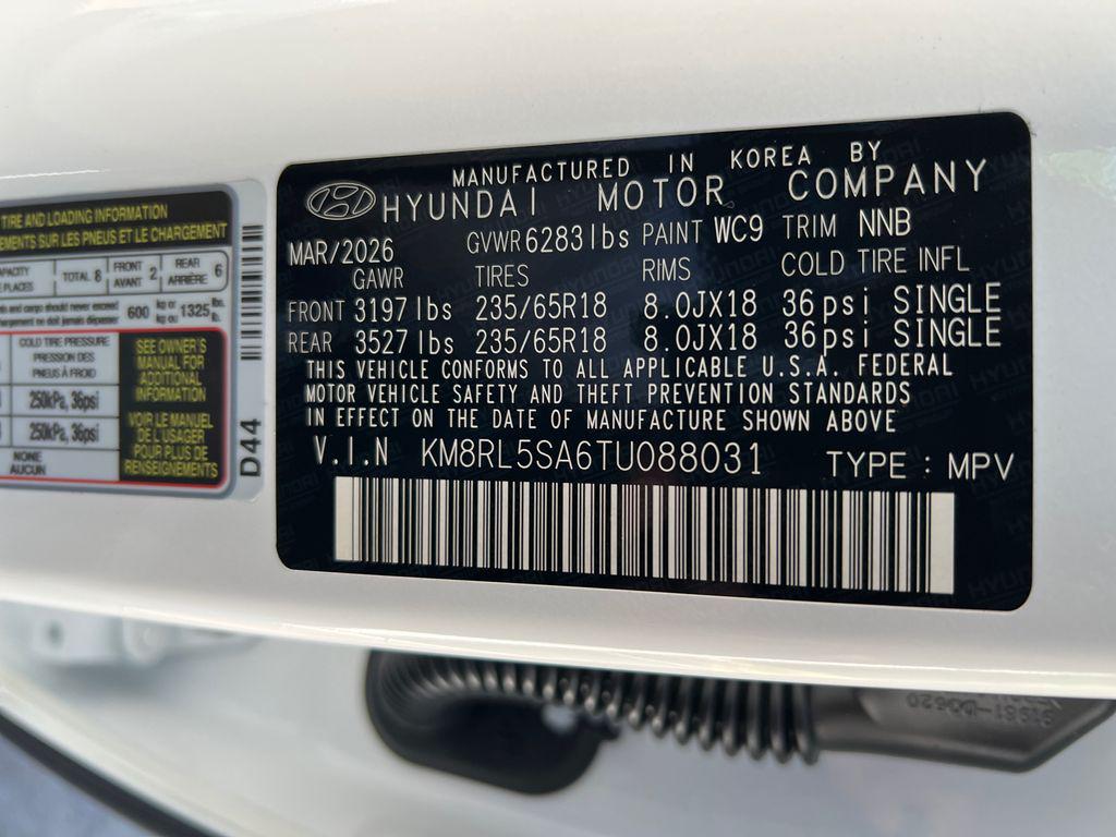 New 2026 Creamy White Pearl HYUNDAI Blue SEL 8P image 35