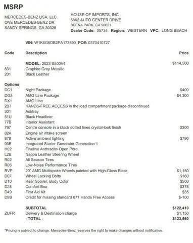 2023 Mercedes-Benz 500 4MATIC