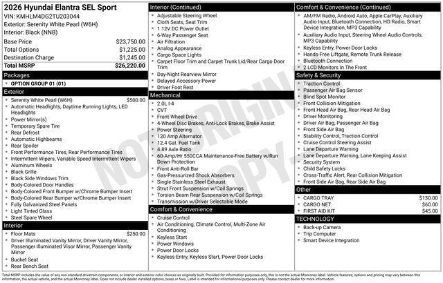 2026 Hyundai Elantra SEL Sport