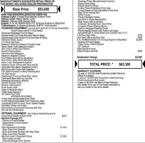 2026 RAM Ram 1500 RAM 1500 BIG HORN CREW CAB 4X4 57 BOX
