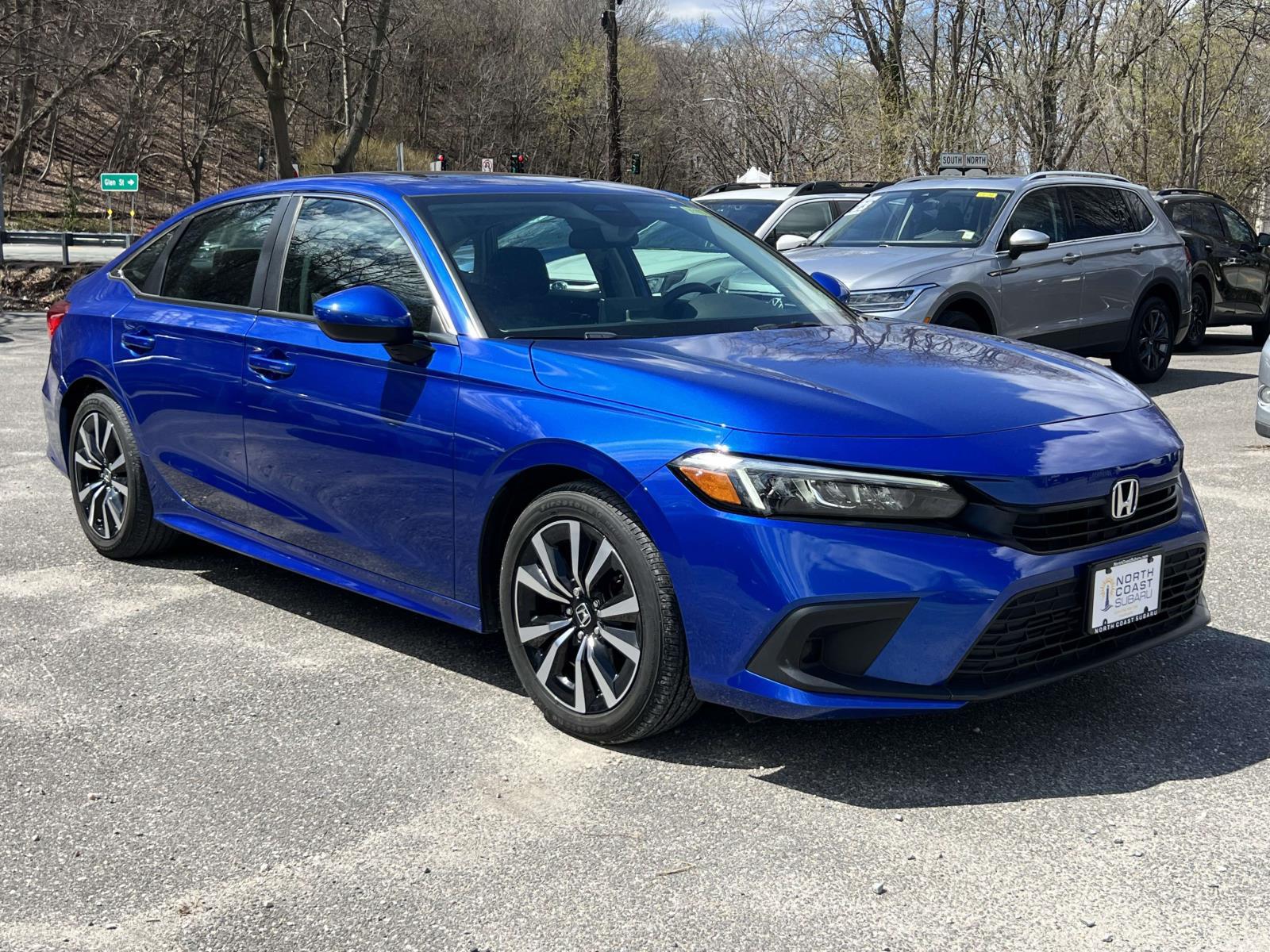 Aegean Blue Metallic 2023 Honda Civic EX FWD Sedan Front-Wheel Drive Continuously Variable Transmission