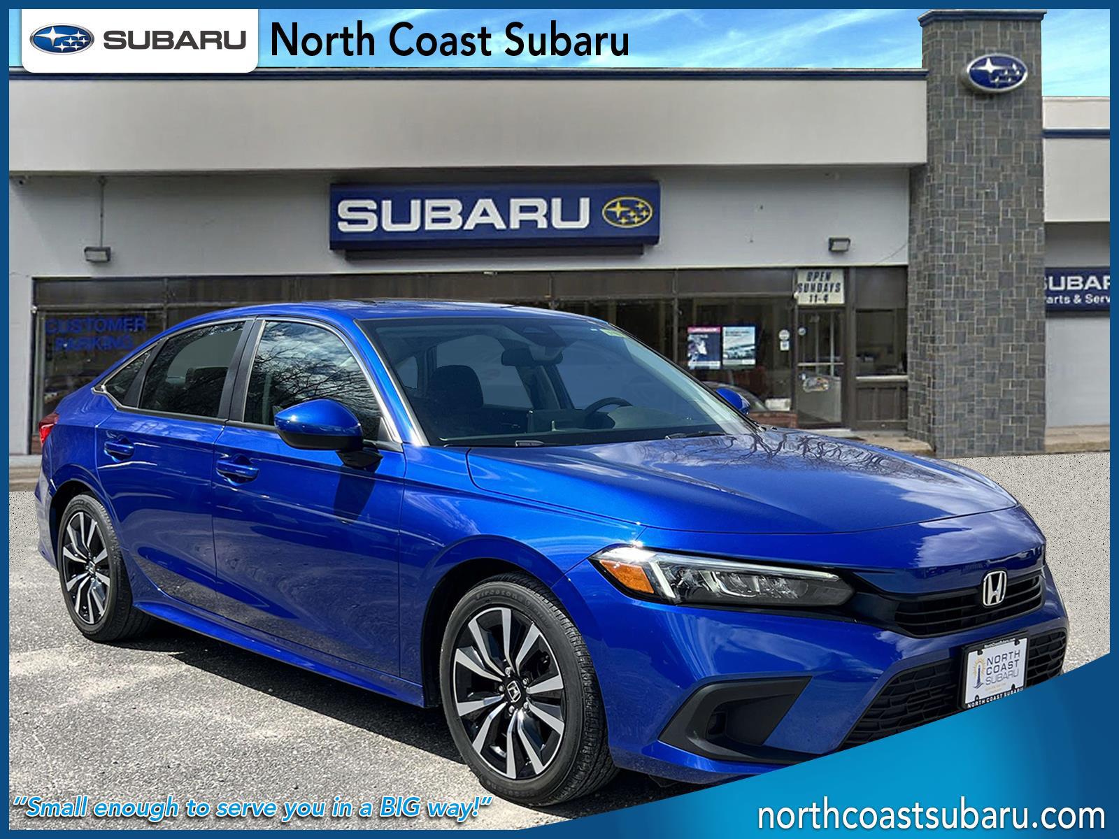 Aegean Blue Metallic 2023 Honda Civic EX FWD Sedan Front-Wheel Drive Continuously Variable Transmission