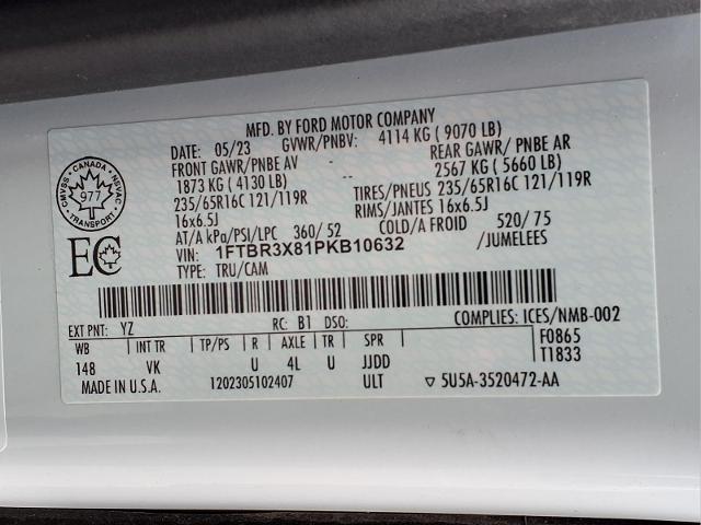 2023 Ford Transit Cargo Van 148 WB High Roof Extended Carg