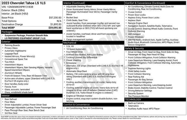 2023 Chevrolet Tahoe 4WD LS
