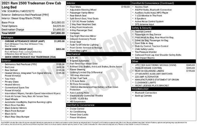 2021 Jeep Ram 2500 Tradesman Crew Cab 4x4 8' Box