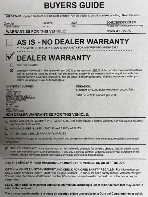 2025 Chrysler Pacifica Select