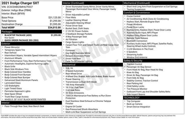 2021 Dodge Charger SXT RWD