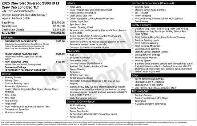 2025 Chevrolet Silverado 2500HD 4WD Crew Cab Long Bed LT