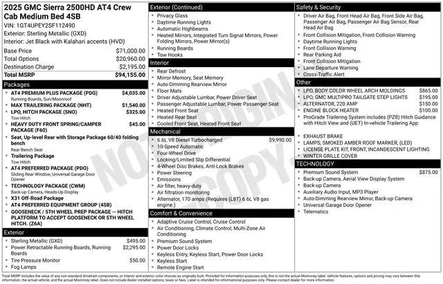 2025 GMC Sierra 2500HD 4WD Crew Cab Standard Bed AT4