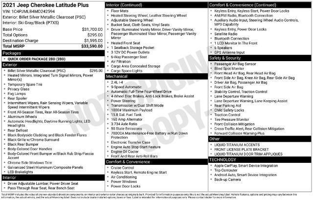 2021 Jeep Cherokee Latitude Plus 4x4