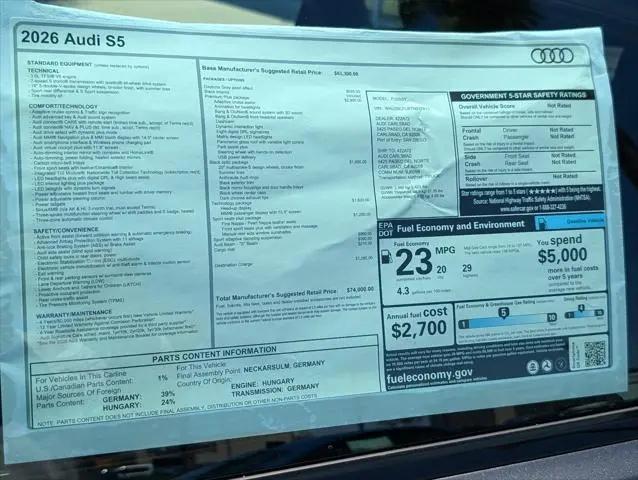 2026 Audi S5 Premium Plus TFSI quattro S tronic