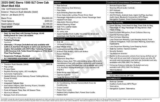2025 GMC Sierra 1500 2WD Crew Cab Short Box SLT