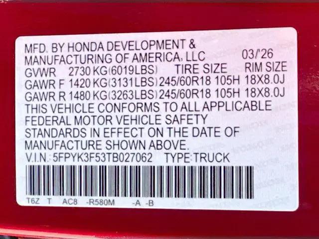 2026 Honda Ridgeline RTL