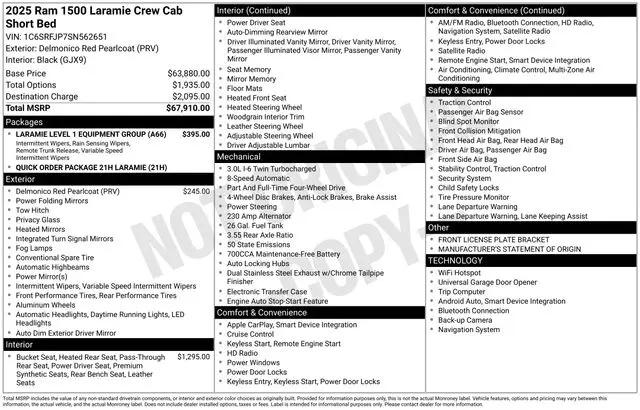 2025 Ram 1500 Laramie Crew Cab 4x4 5'7" Box