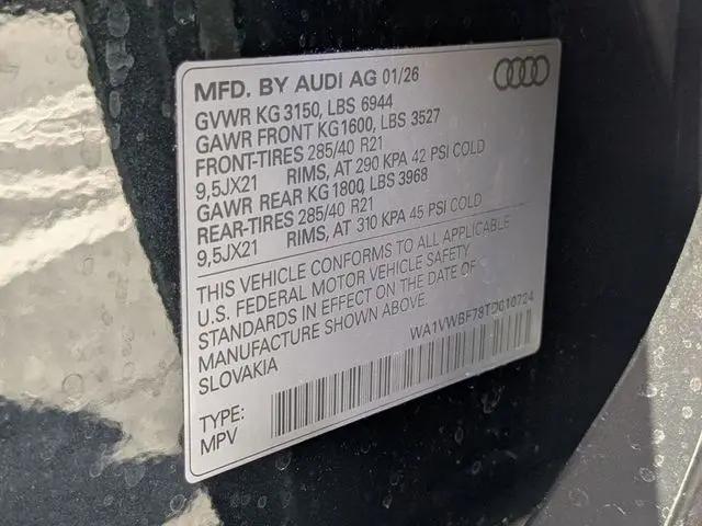 2026 Audi SQ7 Prestige TFSI quattro tiptronic