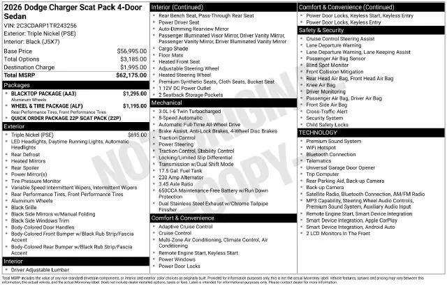 2026 Dodge Charger Scat Pack 4-Door AWD