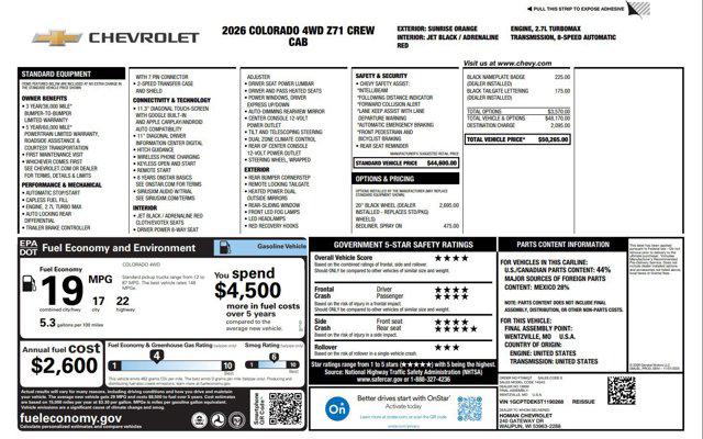 2026 Chevrolet Colorado Z71, 4WD