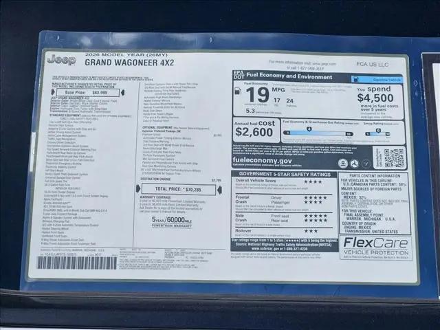 2026 Jeep Grand Wagoneer 4x2