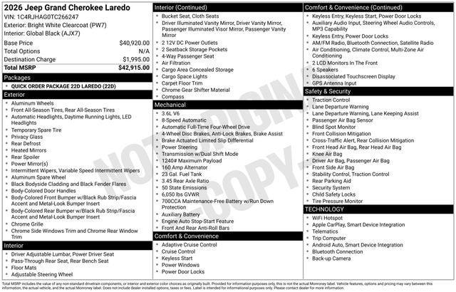 2026 Jeep Grand Cherokee Laredo 4x4
