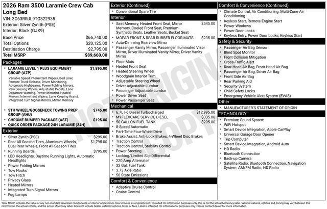 2026 RAM Ram 3500 RAM 3500 LARAMIE CREW CAB 4X4 8 BOX 2026 RAM Ram 3500 RAM 3500 LARAMIE CREW CAB 4X4 8 BOX