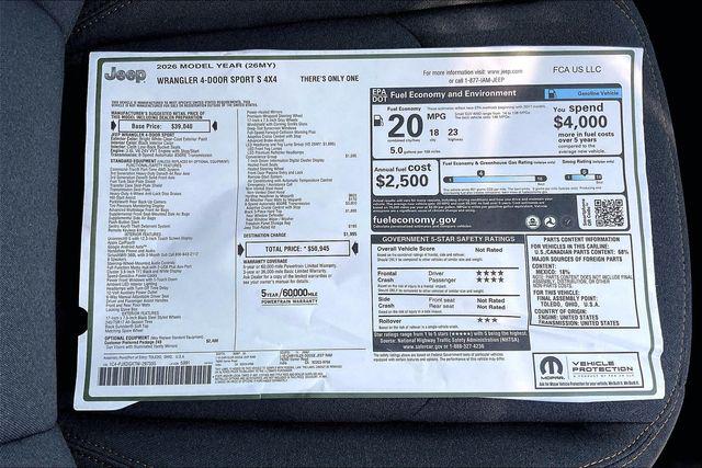 2026 Jeep Wrangler Sport S