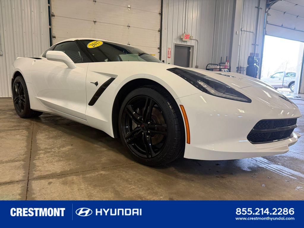 Arctic White 2017 Chevrolet Corvette Stingray 1LT Coupe RWD Coupe Rear-Wheel Drive Manual