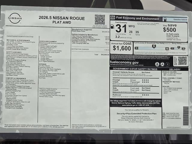 2026 Nissan Rogue Platinum