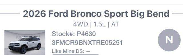 2026 Ford Bronco Sport Big Bend