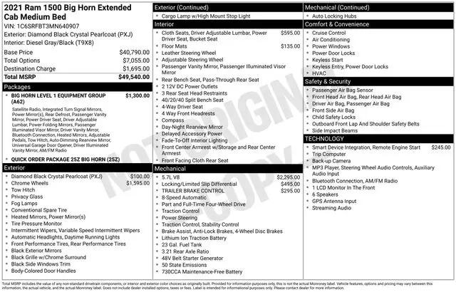 2021 Ram 1500 Big Horn Quad Cab 4x4 6'4" Box