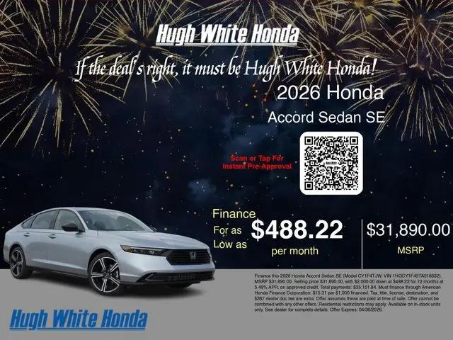 2026 Honda Accord Sedan SE