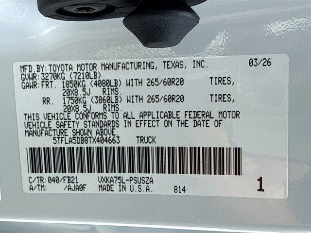 2026 Toyota Tundra SR5 CrewMax 5.5' Bed