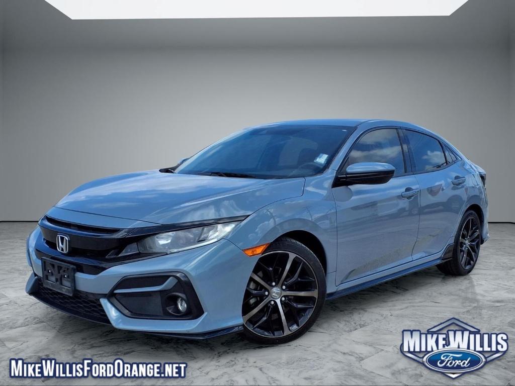 Gray 2021 Honda Civic Hatchback Sport FWD Hatchback Front-Wheel Drive 7-Speed CVT