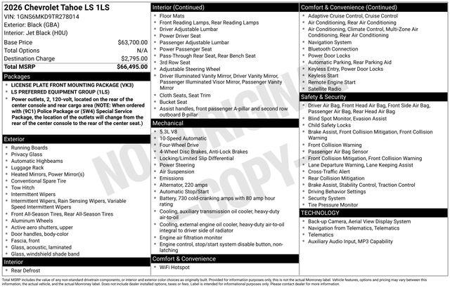 2026 Chevrolet Tahoe 4WD LS