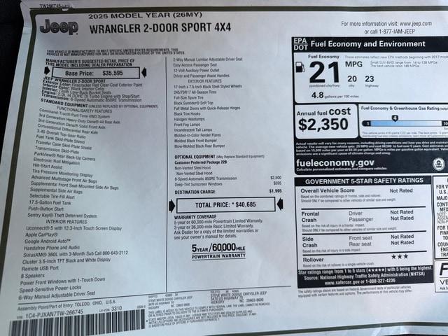 2026 Jeep Wrangler Sport