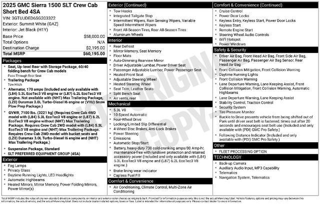 2025 GMC Sierra 1500 4WD Crew Cab Short Box SLT